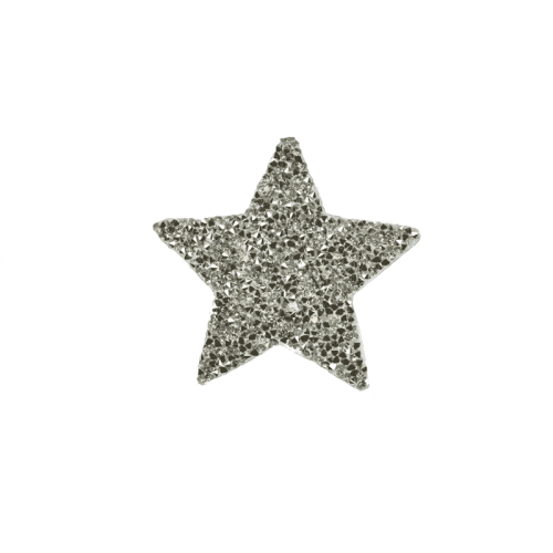 applicatie strass ster zilver 8 cm