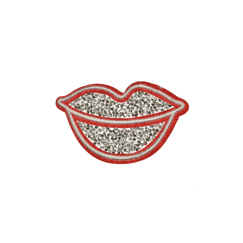 red lips kiss strass applicatie