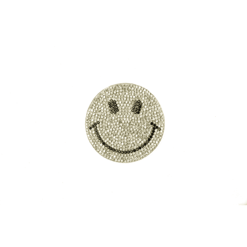 smiley strass zilver