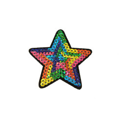 applicatie ster multicolor pailletten 7 cm applicatie ster multicolor pailletten 7 cm