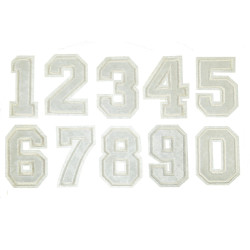 college cijfer patch opstrijkbaar wit college cijfer patch opstrijkbaar wit