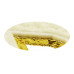 opstrijk letter R badstof off-white met goud glitter rand 8 x 8 cm - 2