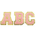 opstrijk letter A badstof roze met gouden rand 8 x 8 cm opstrijk letter A badstof roze met gouden rand 8 x 8 cm - 2