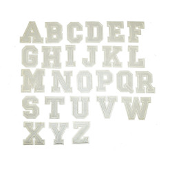 college letter patch alfabet opstrijkbaar wit college letter patch alfabet opstrijkbaar wit