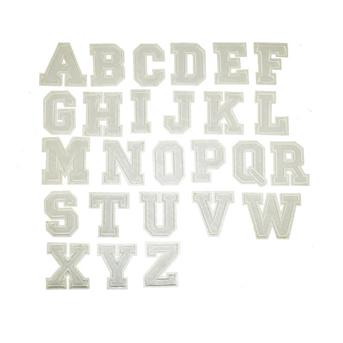 college letter patch alfabet opstrijkbaar wit college letter patch alfabet opstrijkbaar wit