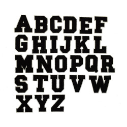 college letter patch alfabet opstrijkbaar zwart college letter patch alfabet opstrijkbaar zwart