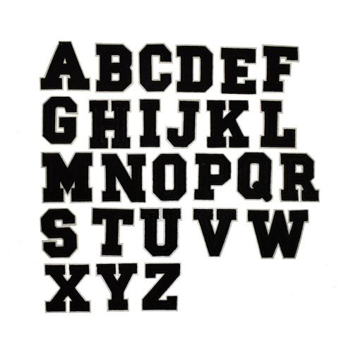 college letter patch alfabet opstrijkbaar zwart college letter patch alfabet opstrijkbaar zwart