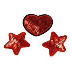 pailletten sterren met hart patch set pailletten sterren met hart patch set