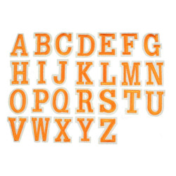 applicatie alfabet letter oranje wit applicatie alfabet letter oranje wit