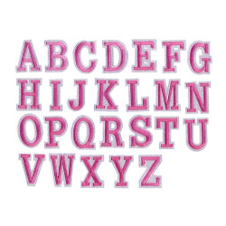 applicatie alfabet letter roze wit applicatie alfabet letter roze wit