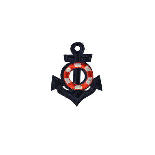applicatie anker donkerblauw reddings band zwart