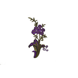 applicatie bloemen op tak paars goud