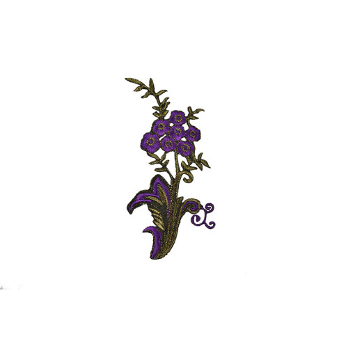 applicatie bloemen op tak paars goud