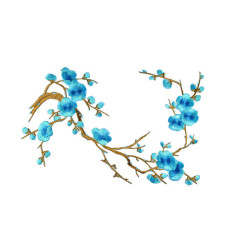 applicatie bloesemtak turquoise bruin groot applicatie bloesemtak turquoise bruin groot