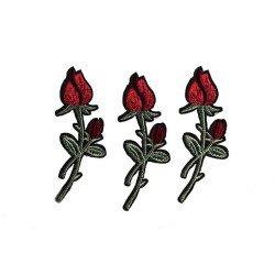 applicatie drie rode tulpen donker groene steel applicatie drie rode tulpen donker groene steel
