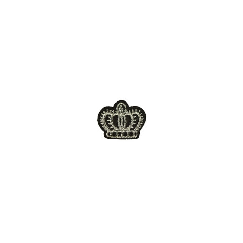 applicatie embleem kroon zilver klein