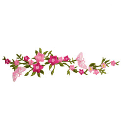 applicatie fuchsia bloemen en vlinders