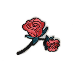 applicatie geborduurde roze rozen op tak applicatie geborduurde roze rozen op tak