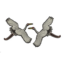 applicatie grote kraanvogel set wit applicatie grote kraanvogel set wit