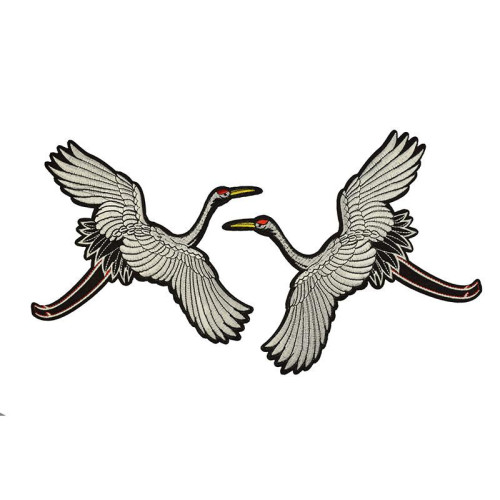 applicatie grote kraanvogel set wit 