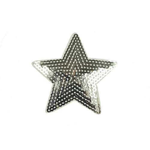 applicatie grote ster pailletten zilver