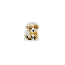 applicatie hond bruin wit