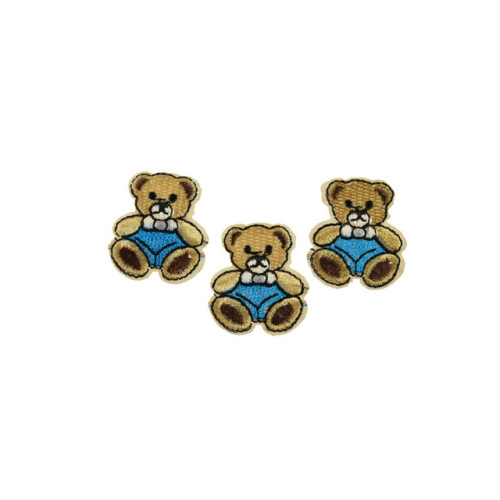 applicatie klein beertje turquoise (3 stuks)