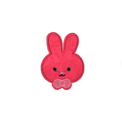 applicatie konijntje fuchsia met strik applicatie konijntje fuchsia met strik