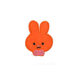 applicatie konijntje oranje met strik applicatie konijntje oranje met strik