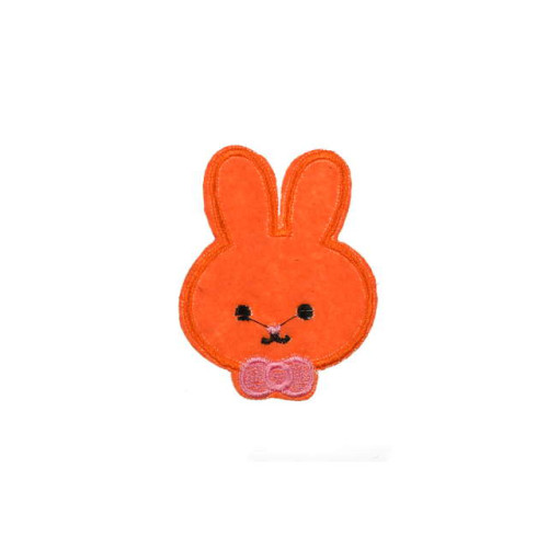 applicatie konijntje oranje met strik