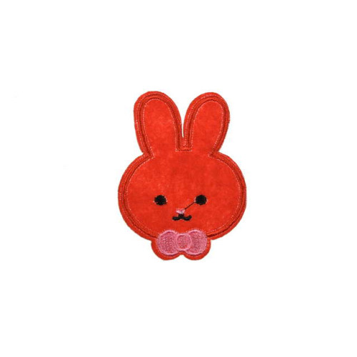 applicatie konijntje rood met strik