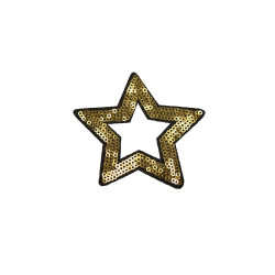 applicatie open ster goud pailletten 8,5 cm applicatie open ster goud pailletten 8,5 cm