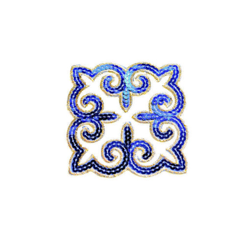 applicatie pailletten blauw