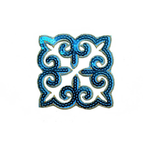 applicatie pailletten turquoise
