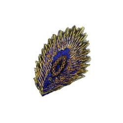 applicatie pauw veer blauw goud applicatie pauw veer blauw goud