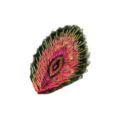 applicatie pauw veer fuchsia goud applicatie pauw veer fuchsia goud