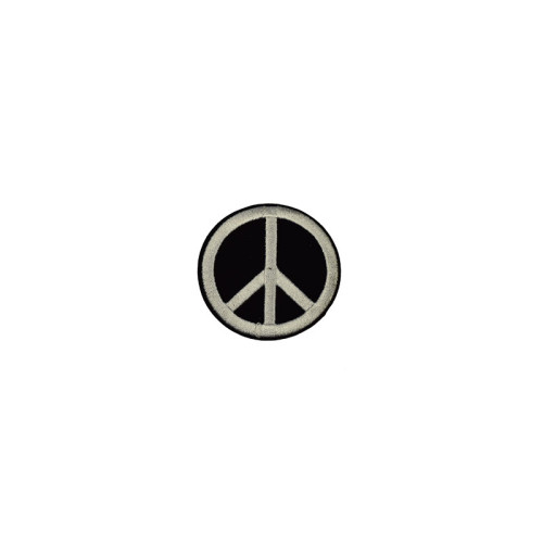 applicatie peace zwart fluweel wit