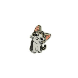 applicatie poes wit grijs zwart