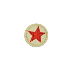 applicatie rond met rode ster applicatie rond met rode ster