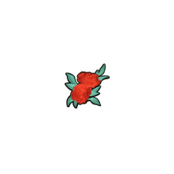 applicatie roos rood turquoise applicatie roos rood turquoise