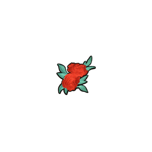 applicatie roos rood turquoise
