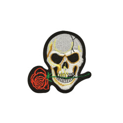 applicatie skull met roos applicatie skull met roos