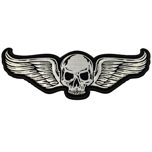 applicatie skull met vleugels groot
