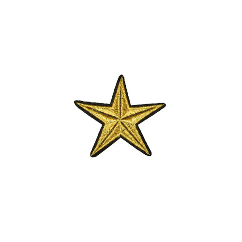 applicatie ster goud  zwart 7 cm