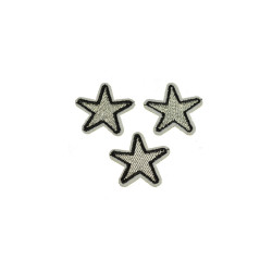 applicatie ster zilver zwart 3 cm 3 stuks applicatie ster zilver zwart 3 cm 3 stuks