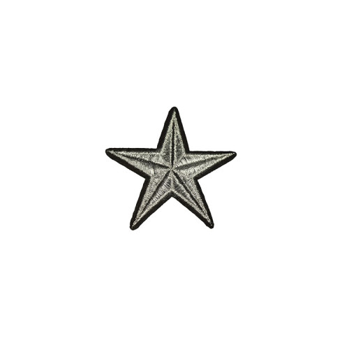 applicatie ster zilver zwart 7 cm