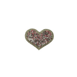 applicatie strass hart roze zilver applicatie strass hart roze zilver
