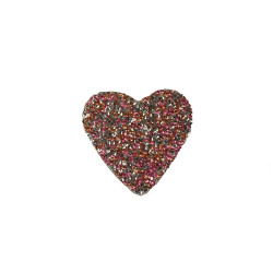 applicatie strass hart roze zilver 7cm applicatie strass hart roze zilver 7cm