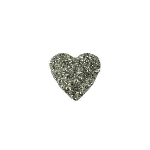 applicatie strass hart  zilver 5cm