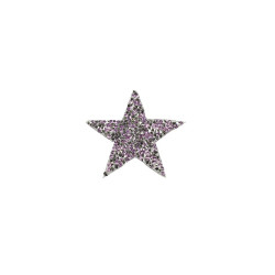 applicatie strass ster zilver lila 6 cm applicatie strass ster zilver lila 6 cm